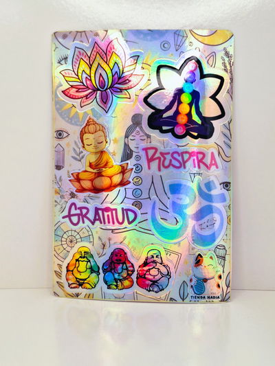 Planchita Sticker Holograficos Zen  15 x 10 Impresion UV