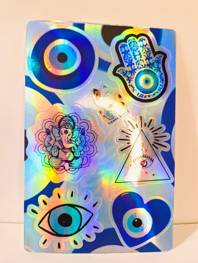 Planchita Sticker Holograficos Amuleto  15 x 10 Impresion UV