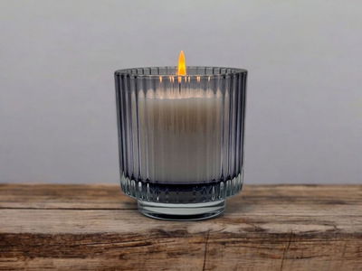 Vaso Rayado Ch 8,5x8,5 Cera Vegetal VAINILLA 