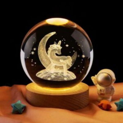 ESFERA 3D "LUNA Y UNICORNIO"