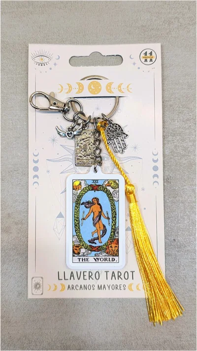 LLAVERO CARTA TAROT EL MUNDO