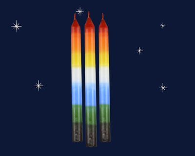VELA LARGA SIETE COLORES X UNIDAD