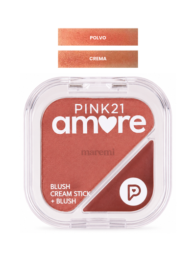 Rubor DÚO (Polvo y Crema) Tono 4 - Pink21
