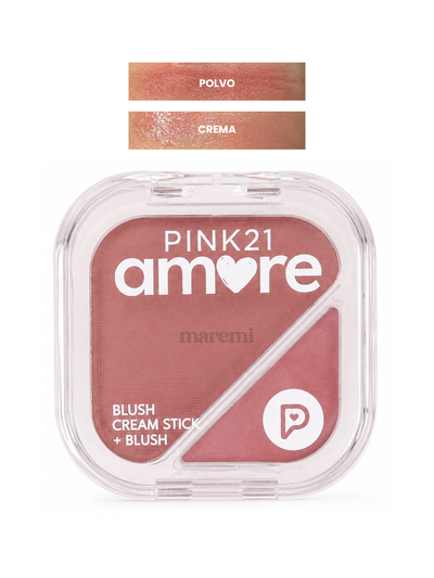 Rubor DÚO (Polvo y Crema) Tono 1 - Pink21