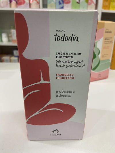 Jabones en barra tododia frambuesa y pimienta rosa 5 unds