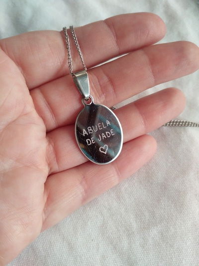 Collar grabado Texto (varios dijes)
