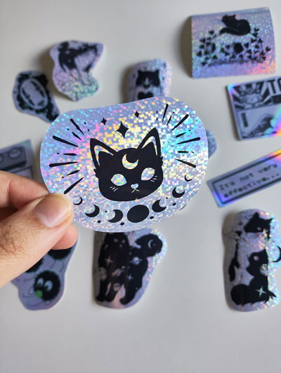 Sticker Holo Witch Cat