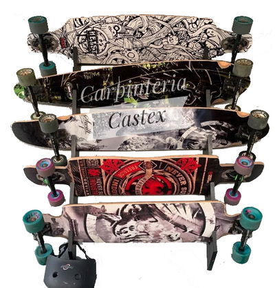 5 tablas Porta Skate Soporte Exhibidor Longboard !!