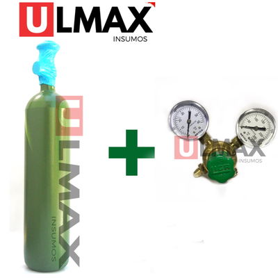 ¡COMBO! Tubo Nitrógeno 1/2 m³ + Regulador Alta Presión
