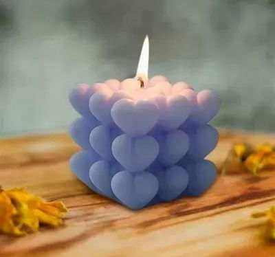 Molde Siliocona Burbuja doble Corazon 1280 VELO YESO CEMENTO