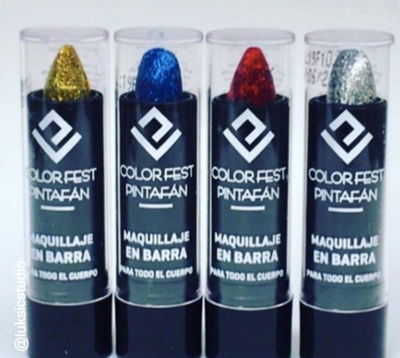 Maquillaje artístico en Barra con Glitter Marca Pintafan 