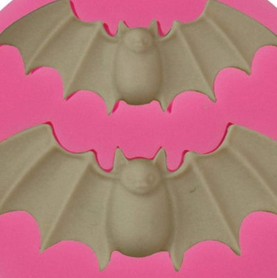 HALLOWEEN Molde de Silicona Murcielago x2 REPOSTERIA DECORACION PORCELANA