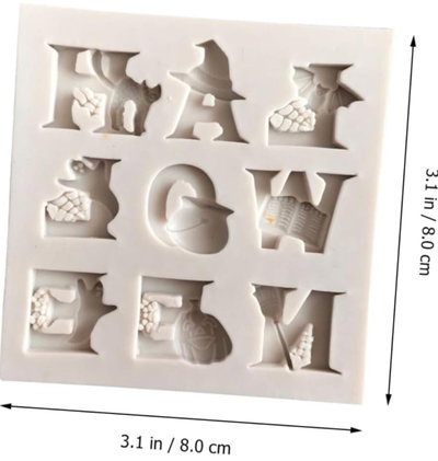 HALLOWEEN Molde de Silicona Letras Temàticas REPOSTERIA DECORACIÒN PORCELANA