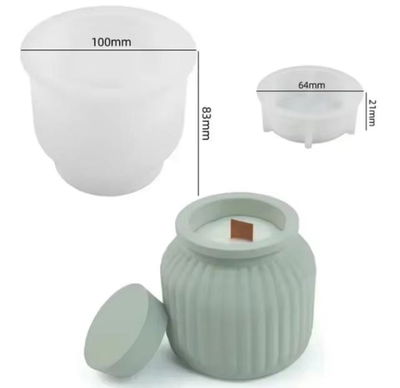 Molde de silicona Florero con Rayas Estilo Nórdico Sin Tapa bm 3259