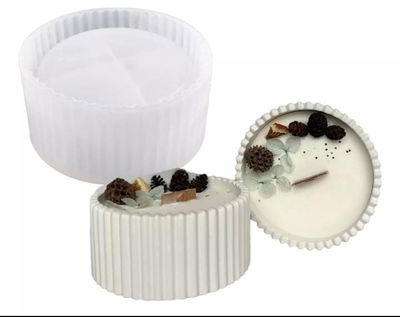 Molde Silicona Contenedor/ Portavela/ Maceta/ resina / cemento Sin Tapa 2906