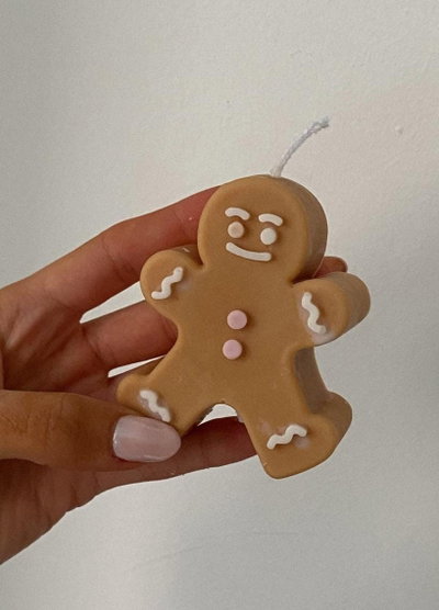 NAVIDADMolde de Silicona Jengibre  VELA YESO CEMENTO NAVIDAD