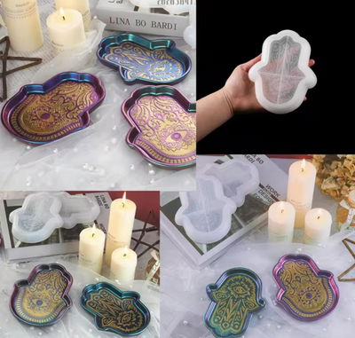 Molde de Silicona Mano de Fátima  Plato / bandeja 3274 YESO CEMENTO