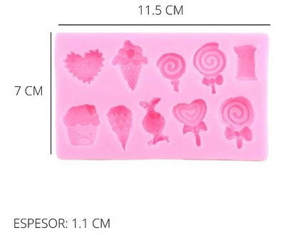 Molde de Silicona Golosinas Miniatura x 10  0608