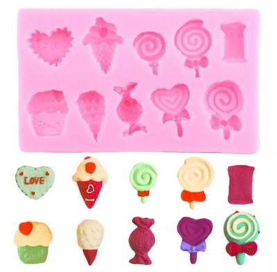 Molde de Silicona Golosinas Miniatura x 10  0608