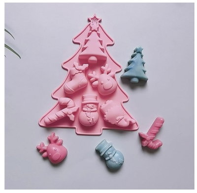 NAVIDAD Molde de Silicona Figuras Pinito/ Reno/ Bota/ Muñeco/ Bastón/ Gñomo REPOSTERIA