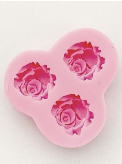 Molde de Silicona Flor rosa Rococo x 3 REPOSTERIA DECORACION