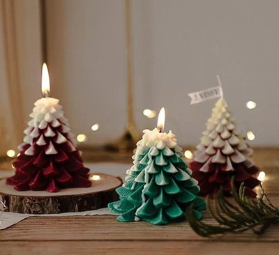 NAVIDAD Molde de Silicona Navidad Pino Árbol 3d 2963 VELA CEMENTO YESO