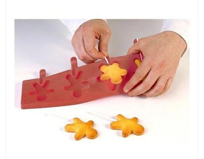 NAVIDAD Molde de Silicona Paleta Muñeco de Jengibre x4 REPOSTERIA DECORACION
