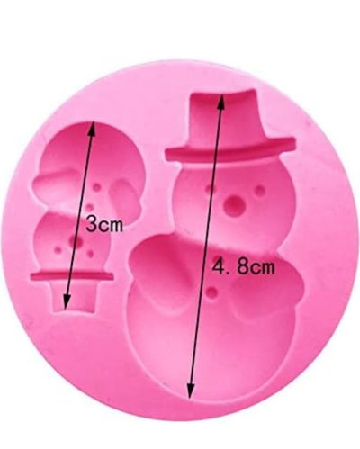 Molde de Silicona Muñeco de Nieve x2 REPOSTERIA DECORACION