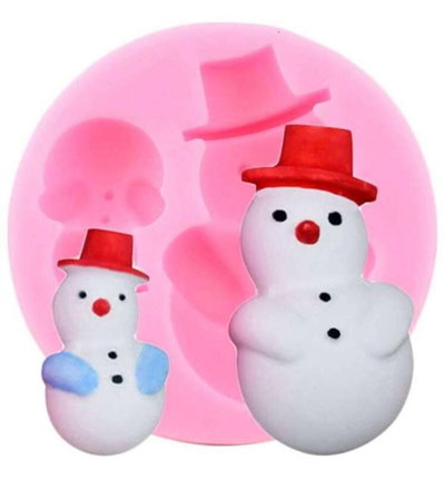 Molde de Silicona Muñeco de Nieve x2 REPOSTERIA DECORACION