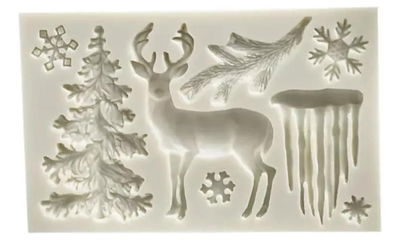 Molde de Silicona Reno Hielo Pino Navidad REPOSTERIA DECORACION