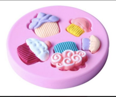 Molde de Silicona Cupcakes  x 5 REPOSTERIA DECORACION