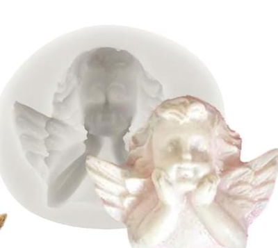 Molde de Silicona  Mini Angel Apoyado en Ambas Manos REPOSTERIA DECORACION