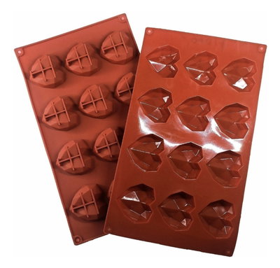 Molde de Silicona Corazón Diamante  chico x 12 REPOSTERIA DECORACION
