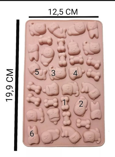 Molde de Silicona Miniatura Mascota Gato/ Perrito Chocolate Gelatina REPOSTERIA DECORACION