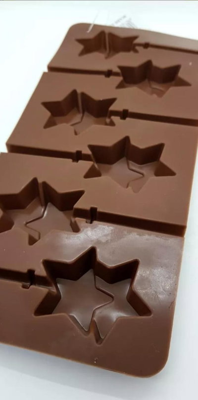 Molde de Silicona Chupetín Estrella Doble x6 REPOSTERIA DECORACION