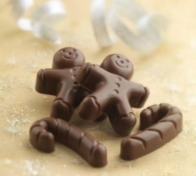 NAVIDAD Molde Silicona de Muñeco Jengibre y Bastones REPOSTERIA VELA DECORACION