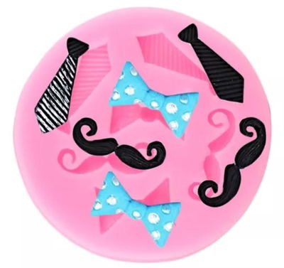 Molde de silicona  Bigote, Moño  y Corbata REPOSTERIA DECORACION