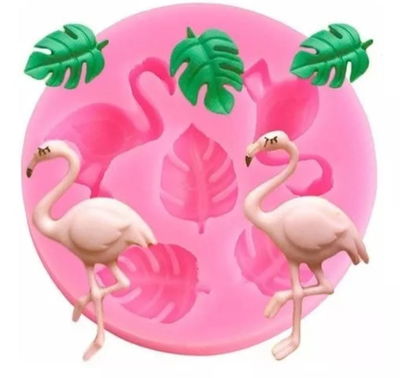 Molde de Silicona Flamenco y Hojas Tropicales REPOSTERIA DECORACION