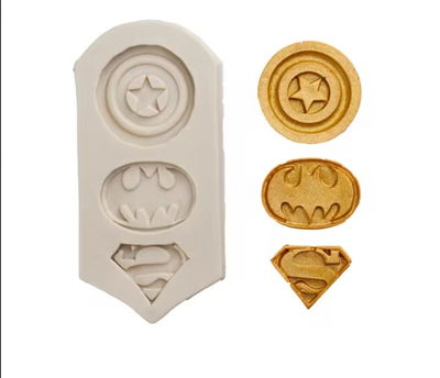 Molde de Silicona Escudos Super Héroes REPOSTERIA DECORACION