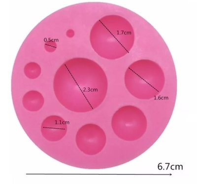 Molde de Silicona Semi Esfera X10 REPOSTERIA DECORACION