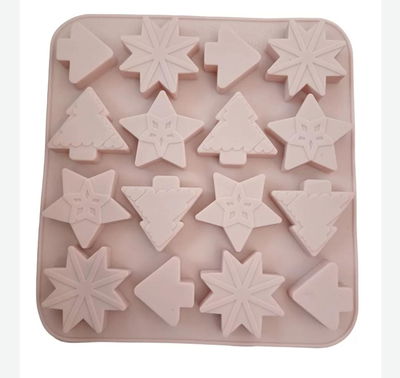 Molde de Silicona Árbol, Estrellas Navidad REPOSTERIA DECORACION VELA
