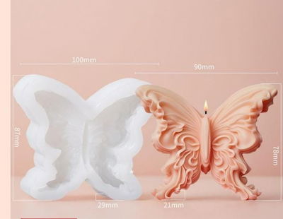 Molde de Silicona Mariposa Mediano VELA YESO CEMENTO C5