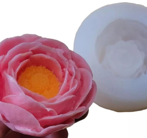 Molde de Silicona PEONIA VELA YESO CEMENTO ( 3327)