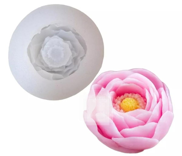 Molde de Silicona PEONIA VELA YESO CEMENTO ( 3327)