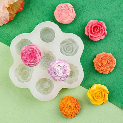 Molde de Silicona  Flores Mini x7 VELA YESO CEMENTO(3335)