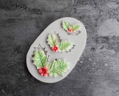 Molde de Silicona Muérdago X3 REPOSTERIA DECORACION