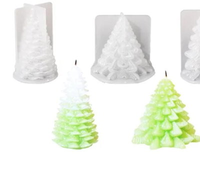 NAVIDAD Molde de Silicona Pino Arbolito Navidad VELA YESO CEMENTO 3628 3629