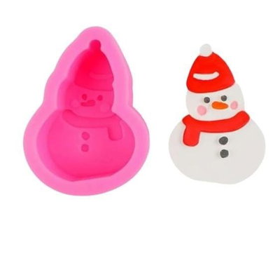 NAVIDAD Molde de Silicona muñeco hombre de Nieve  VELA YESO CEMENTO