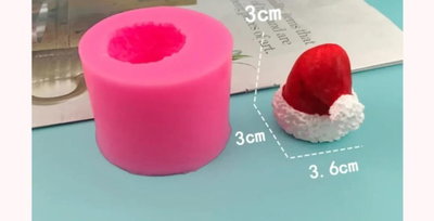 NAVIDAD Molde de Silicona Gorrito de Navidad  L5 VELA YESO CEMENTO 