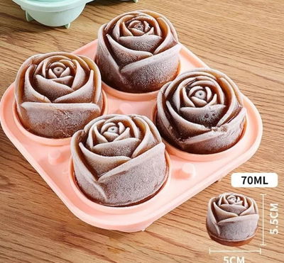 Molde de Silicona Rosas x 4 REPOSTERIA DECORACION